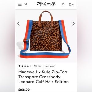 Madewell x Kule leopard print zip top crossbody transport bag (sold out online)